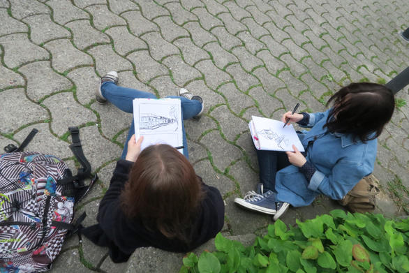 Urban Sketching im Vorkurs SfG St.Gallen 2016